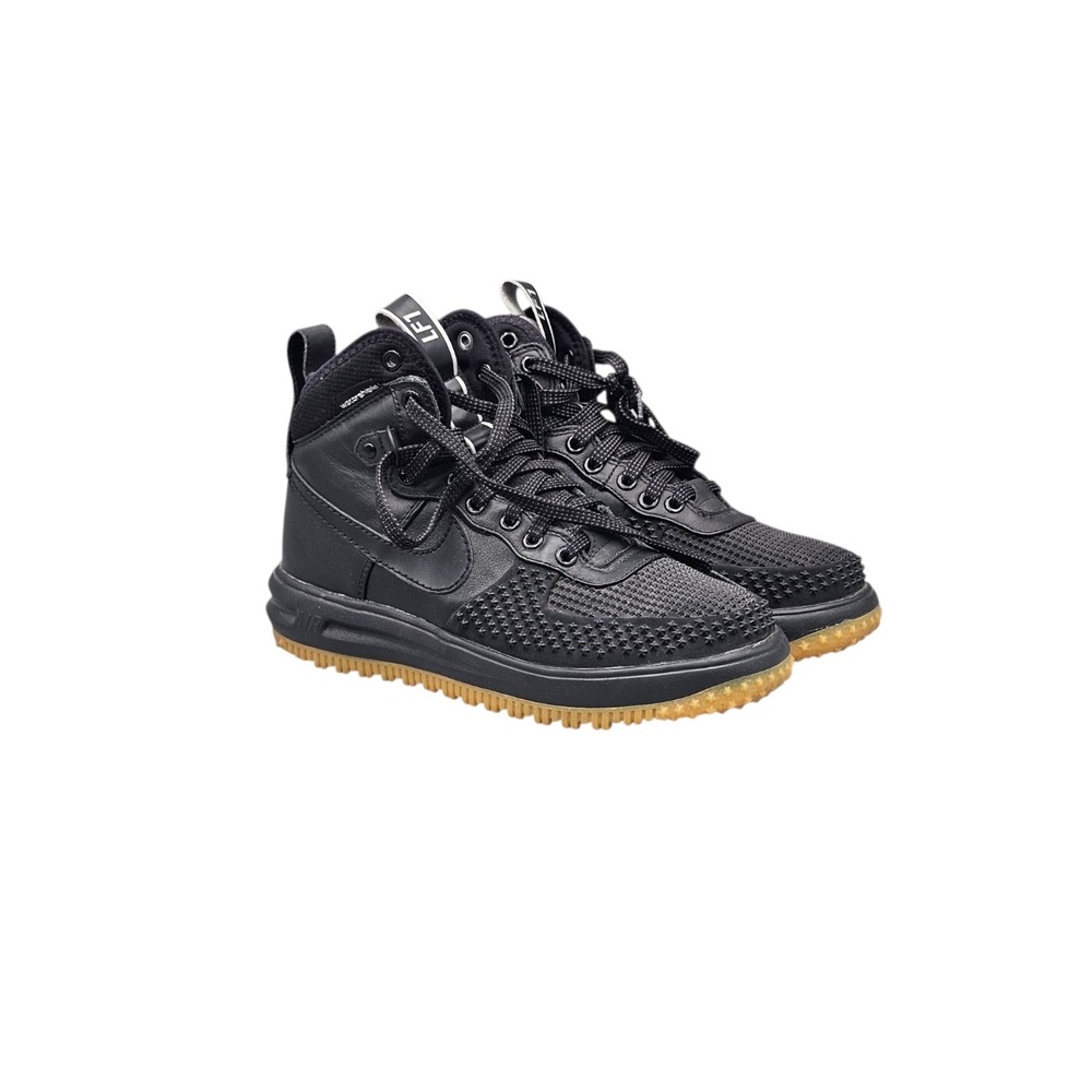 Nike Men's Size 7 US EUC! Lunar Force 1 Duckboot Black Spikey High Top Sneakers